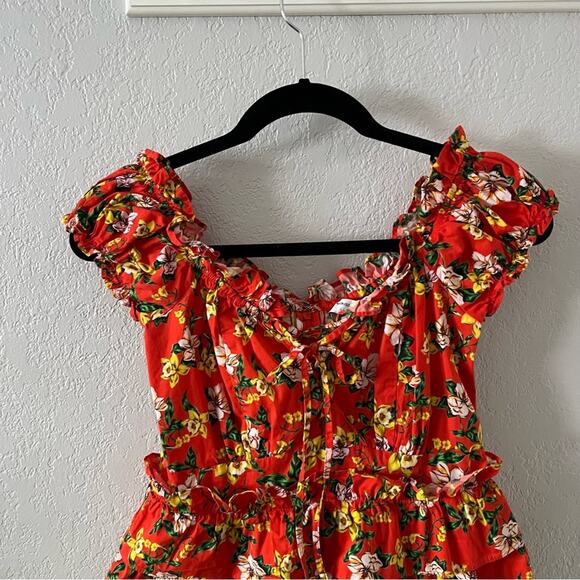 Marissa Webb Magnolia Floral Print Ruffle Blouse - Picture 4 of 7